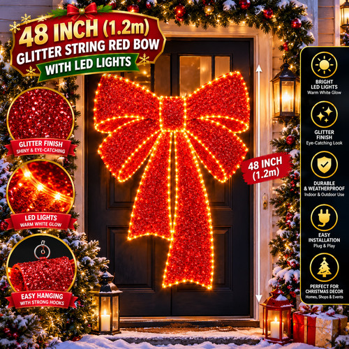 Glitter mesh led - 48”, bow
