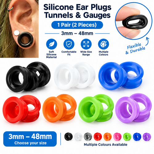 2pcs silicone ear - tunnel, plugs