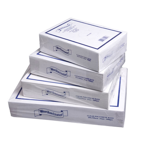 Clear polythene storage bags - clear,