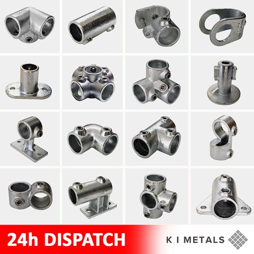 Galvanised key clamp handrail - galvanised,