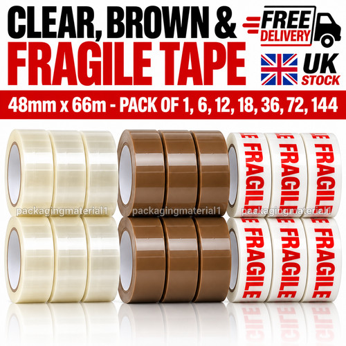 Clear brown tape 48mm 66m - clear,